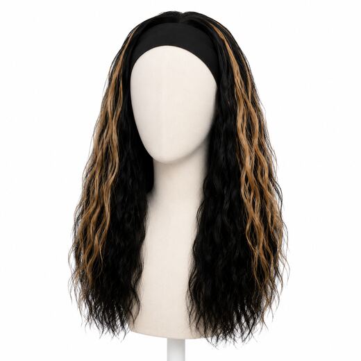 假发女非洲小卷绑带curly headband wig化纤冰丝头巾发带头套
