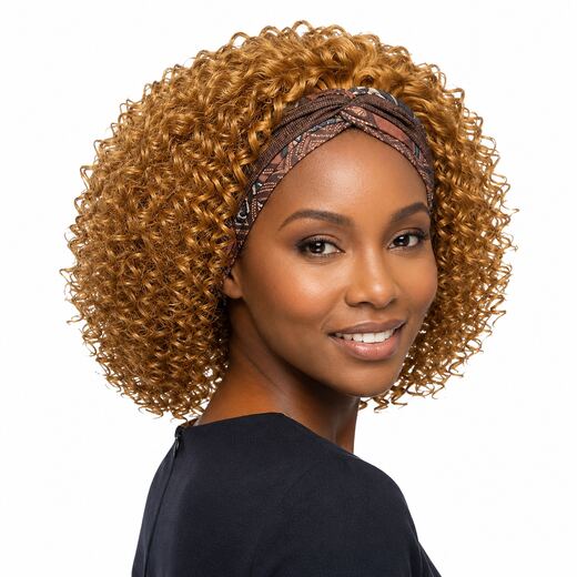 16inch Honey Blonde Water Wave Headband Wig Glueless Curly Bob Wig
