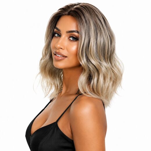 Ash Blonde Ombre Wavy Wig Heat Resistant Synthetic Wig
