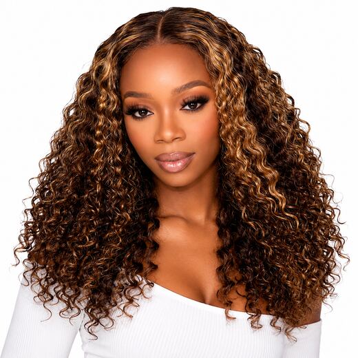 18 Inch Honey Blonde Deep Wave Lace Front Glueless Wig Wear Go