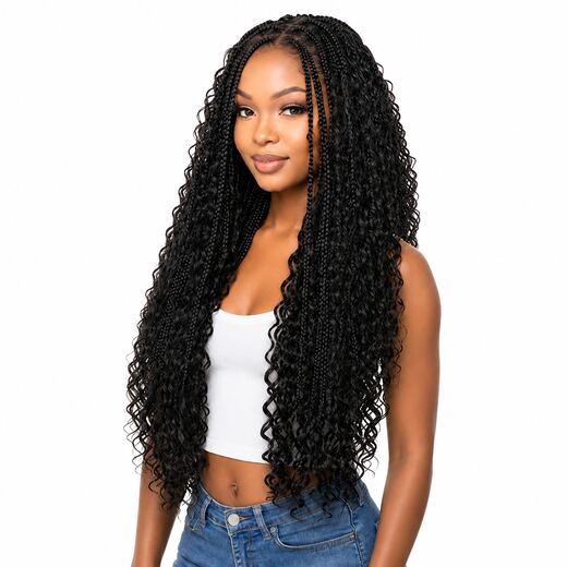 Boho Braids Lace Front Wig Glueless Curly Braided Wig