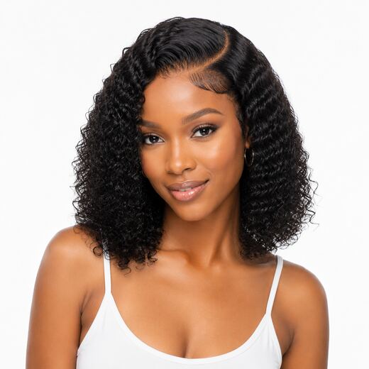 Human Hair 13x4 Lace Frontal Water Wave Bob Wig