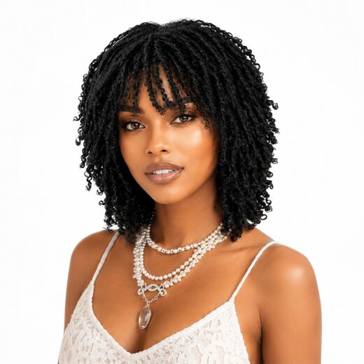 Natural Black Dreadlock Wig Glueless Synthetic Locs