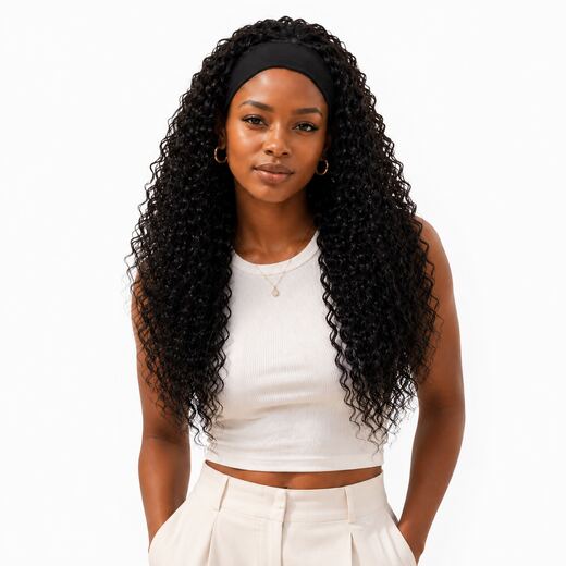 Codex prompt test 28 Inch Black Curly Headband Wig