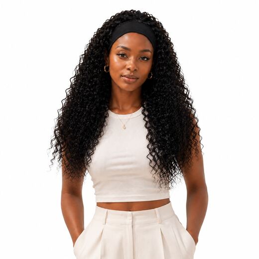 Codex prompt test v2 28 Inch Black Curly Headband Wig