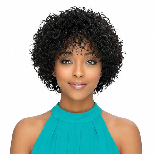 10 Inch Afro Kinky Curly Bob Wig with Bangs Synthetic Wig
