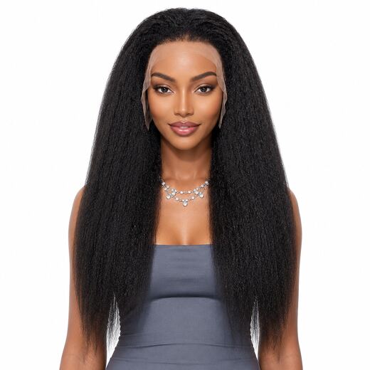 26 Inch 13x4 Lace Front Straight Black Glueless Synthetic Wig Women