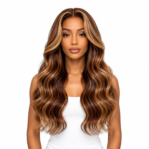 28 Inch 13x4 Lace Front Piano Colour Big Wave Synthetic Wig Women