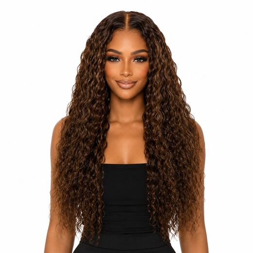26 Inch 13x4 Lace Front Piano Colour Curly Synthetic Fibre Wig Women