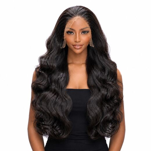 30 Inch 13x4 Lace Front Black Big Wave Glueless Synthetic Wig Women