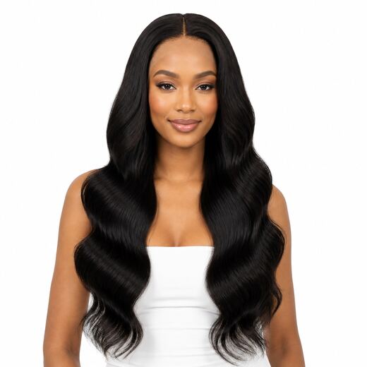 26 Inch Black Body Wave Synthetic Lace Front Wig