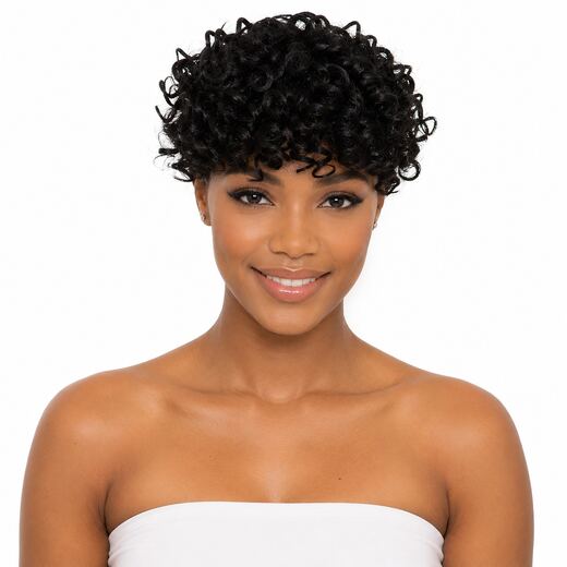 6 Inch Black Curly Fringe Synthetic Hair Fringe Hairpiece for Daily Wear